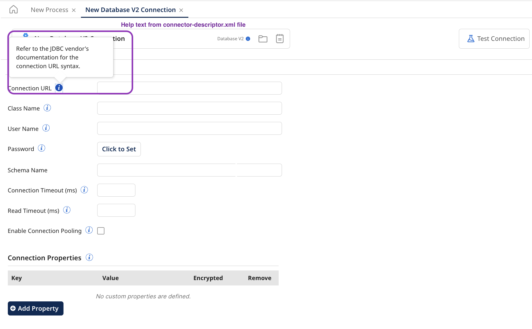 Connection fields on the Boomi Enterprise Platform