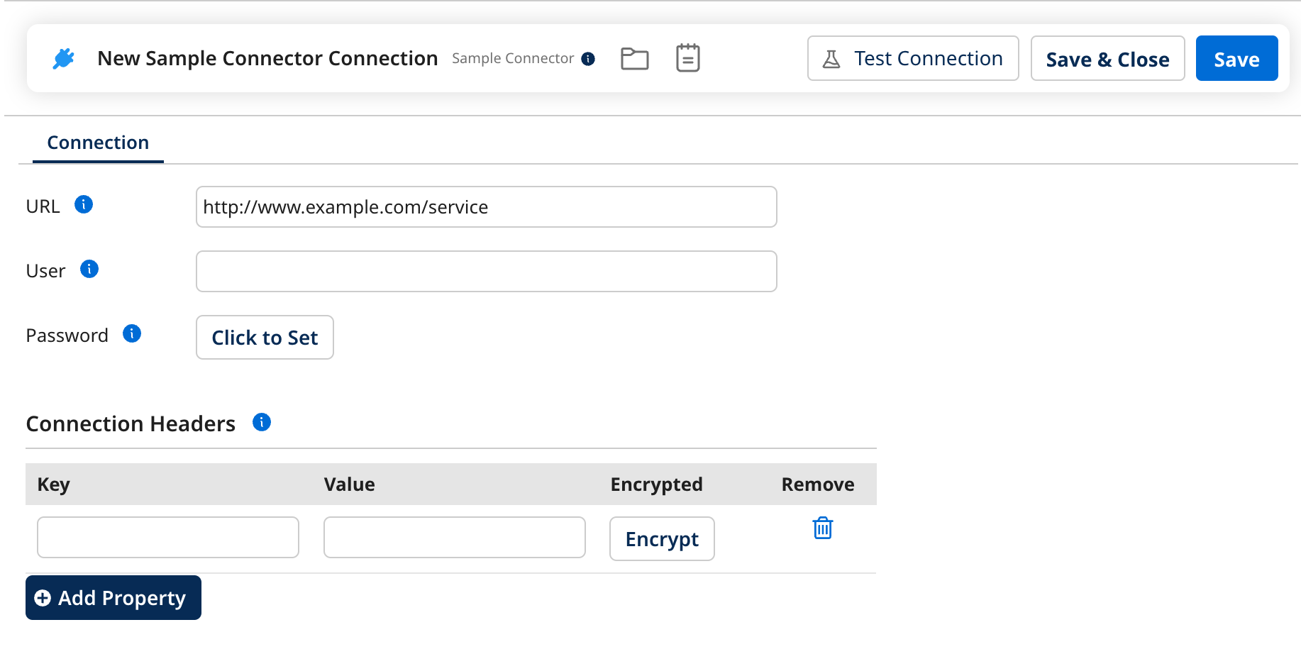 Connection Properties platform