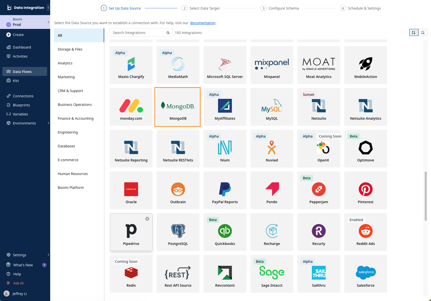 Click to zoom Data sources catalog selection