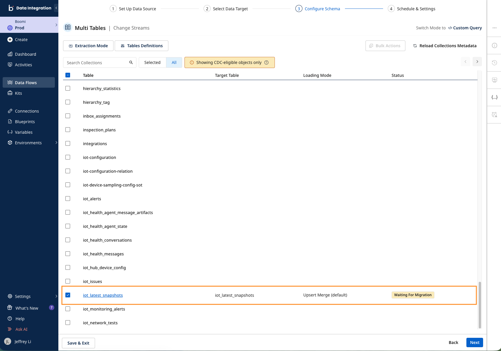 Click to zoom Table and schema configuration