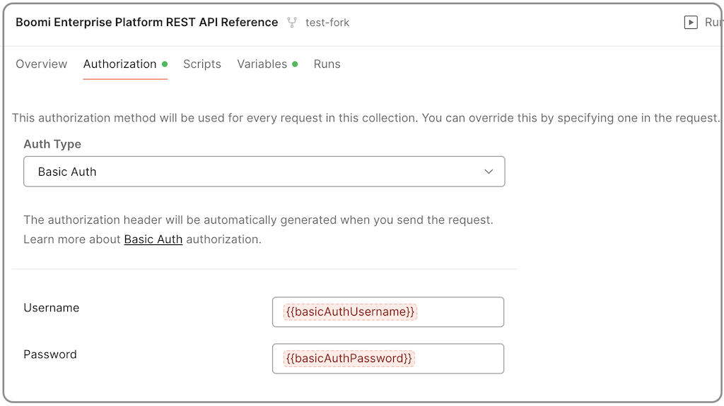 Authorization settings
