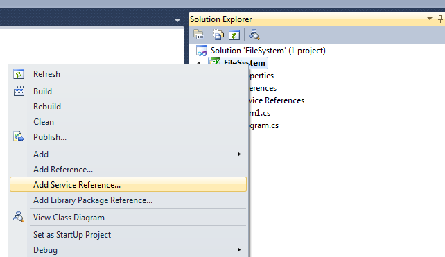Add Service Reference