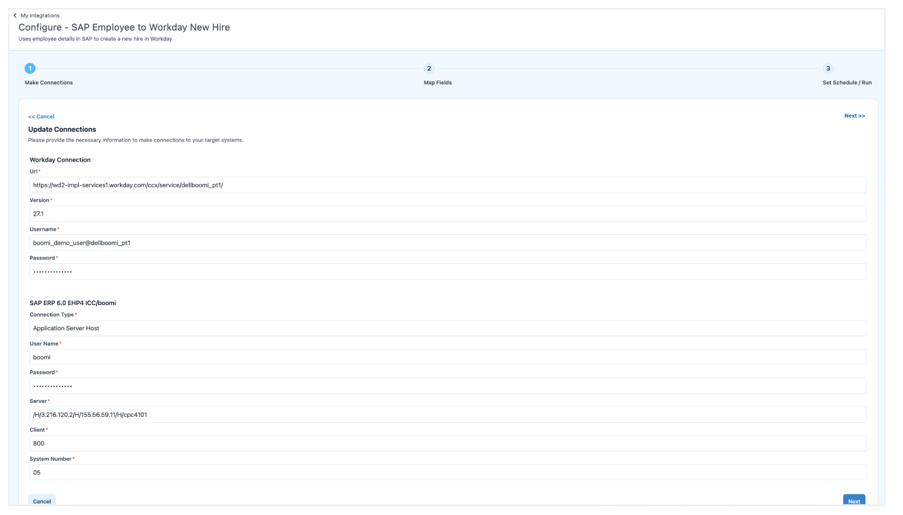 Configure connections