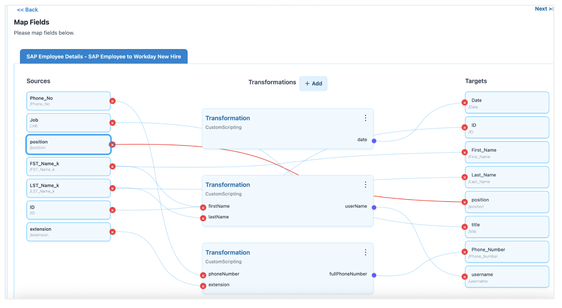 Mapping data fields between systems