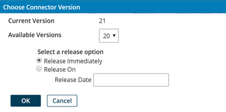 Choose Connector Version dialog.