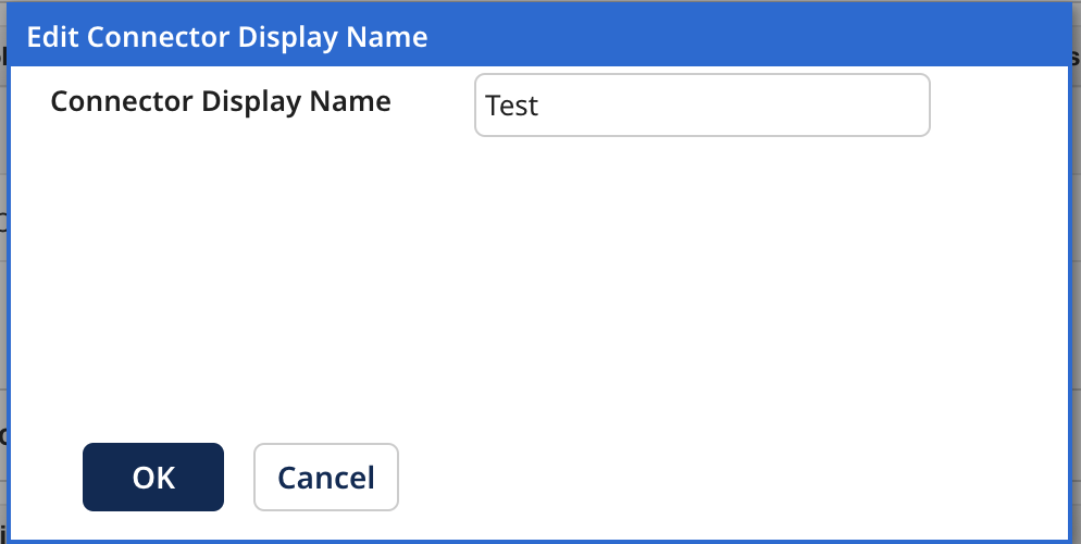 Edit Connector Display Name dialog.